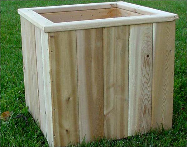 16" White Cedar Planter - Set of 2